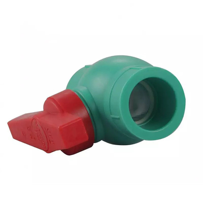 Green 2 Inch Pvc Ball Valve 1.6MPa One Way Ball Valve Plastic Red Handle