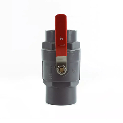 Grey UPVC Two Piece Ball Valve Stainless Handle Pvc Valves
