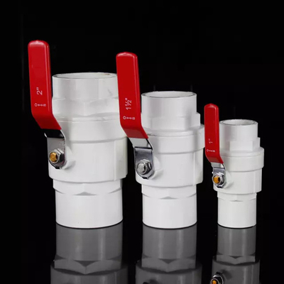 High Pressure PVC Steel Handle Ball Valve Plastic 145psi Pressure