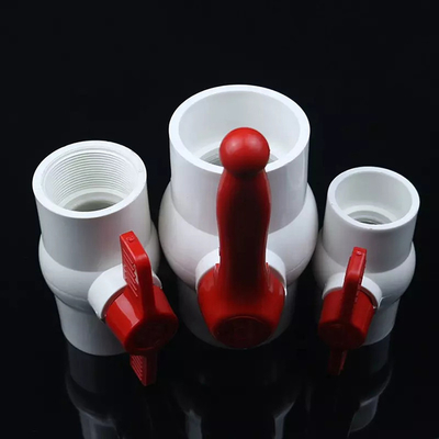 White PVC Threaded Conical Valve Port 110mm Plastic Pipe Valve