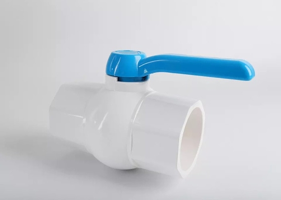 White PVC Water Pipe Ball Valve 1 Way Pvc Quarter Turn Valve Plastic Handle