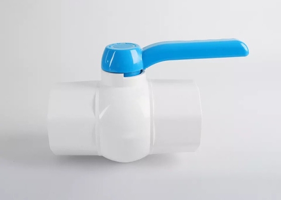 White PVC Water Pipe Ball Valve 1 Way Pvc Quarter Turn Valve Plastic Handle