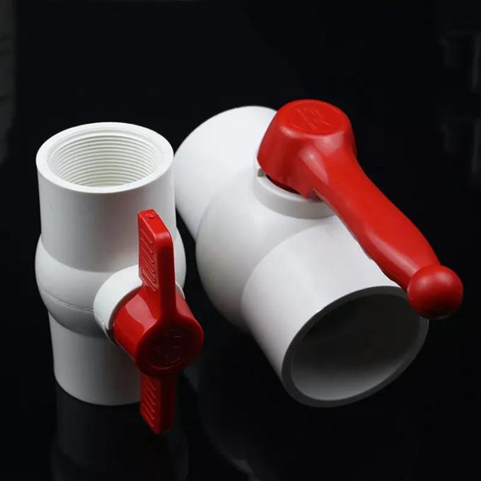 White PVC Threaded Conical Valve Port 110mm Plastic Pipe Valve