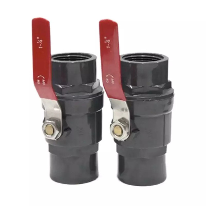 2pc 1 Inch 2 Inch PVC Ball Valve Compact Two Piece Valve Plastic