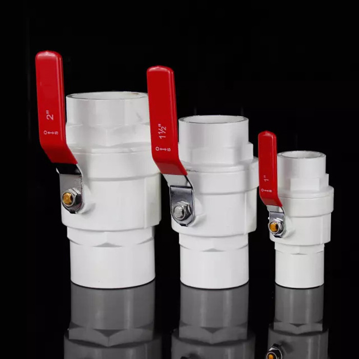 High Pressure PVC Steel Handle Ball Valve Plastic 145psi Pressure