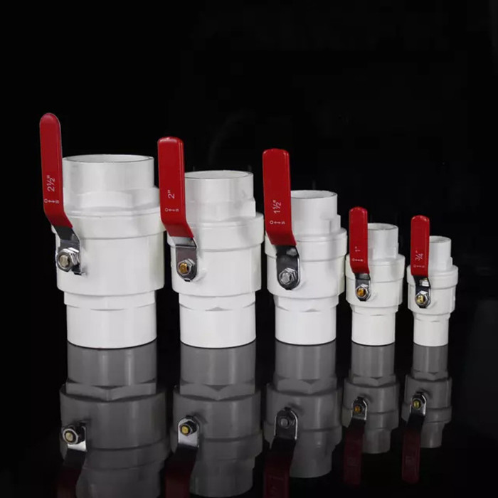 Grey 2pc Steel Handle Ball Valve UPVC 1.5 Inch Pvc Ball Valve