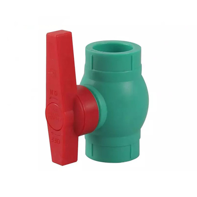 Green 2 Inch Pvc Ball Valve 1.6MPa One Way Ball Valve Plastic Red Handle